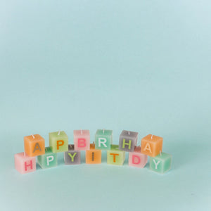 Geburtstagskerzen Geburtstag Dekokerzen Happy Birthday in bunten Pastellfarben