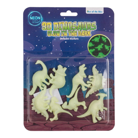 3D-Dinosaurier Leuchtsticker Glow in the Dark Dino Leuchtaufkleber im 8er-Set