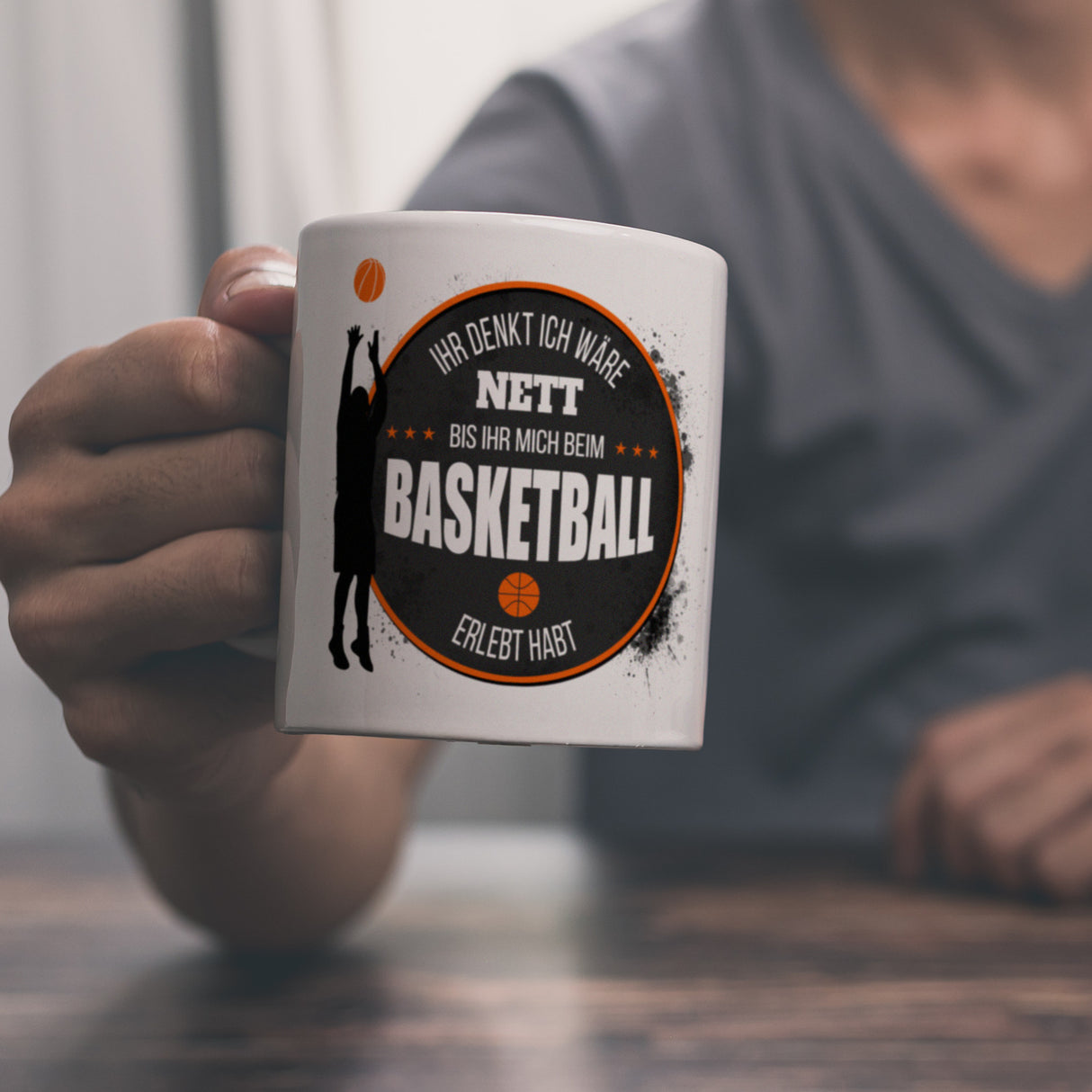 Ihr denkt ich wäre nett, bis ihr mich beim Basketball erlebt habt Kaffeebecher