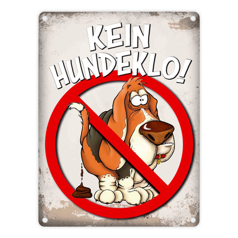 Metallschild mit Spruch: Kein Hundeklo!