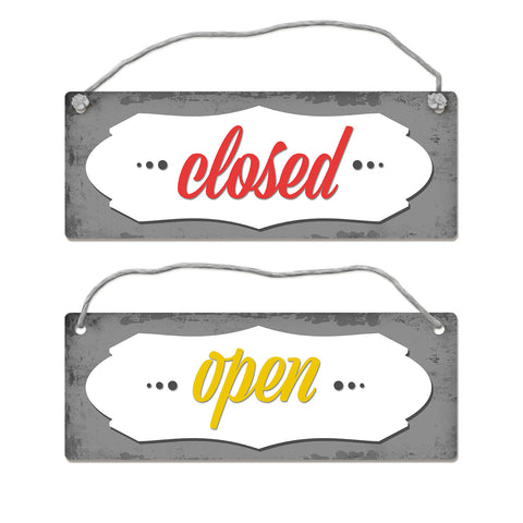 open oder closed Wendeschild mit Kordel