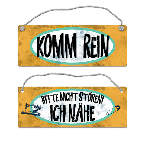 Bitte nicht stören - ich nähe Wendeschild mit Kordel