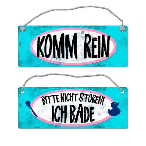 Bitte nicht stören - ich bade Wendeschild mit Kordel