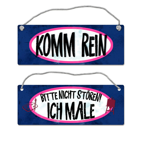 Bitte nicht stören - ich male Wendeschild mit Kordel