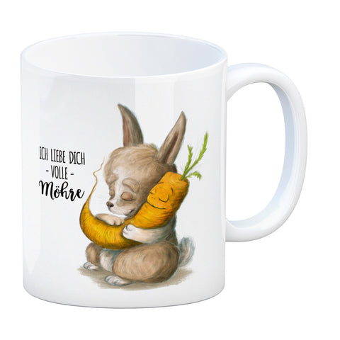 Ich liebe dich volle Möhre Hase Kaffeebecher