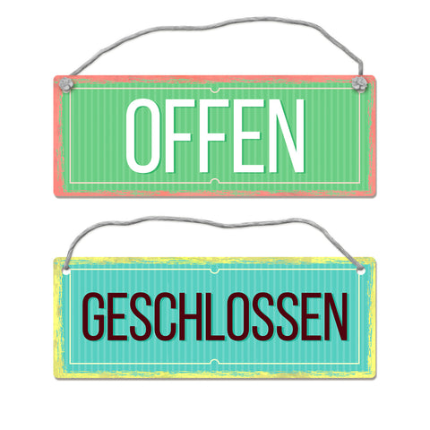 Offen oder Geschlossen Wendeschild mit Kordel