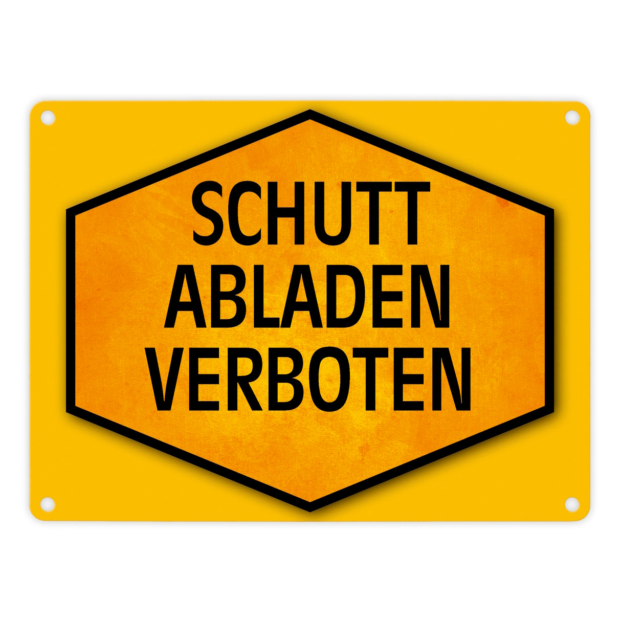 Schutt abladen verboten Warn- und Hinweisschild in Gelb und Schwarz