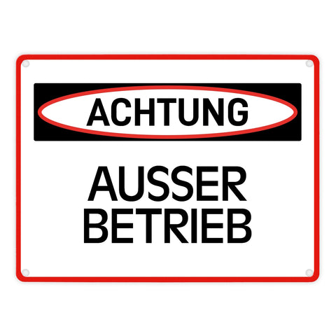 Ausser Betireb Warn- und Hinweisschild im modernen Design