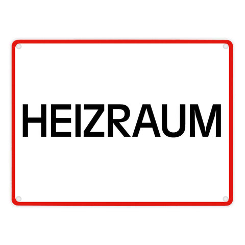 Heizraum Warn- und Hinweisschild im modernen Design