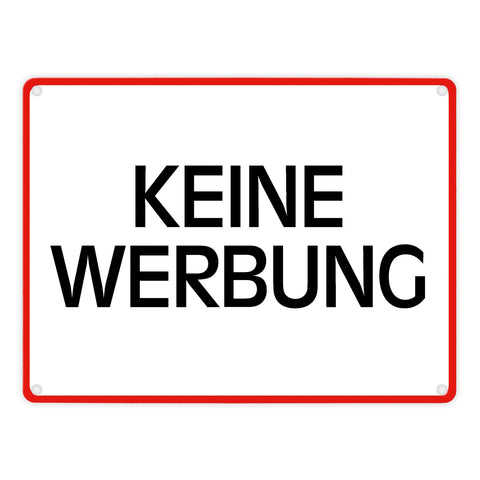 Keine Werbung Warn- und Hinweisschild im modernen Design