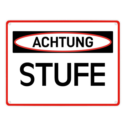 Stufe Warn- und Hinweisschild im modernen Design