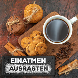 Metallschild mit Spruch: Einatmen - Ausrasten