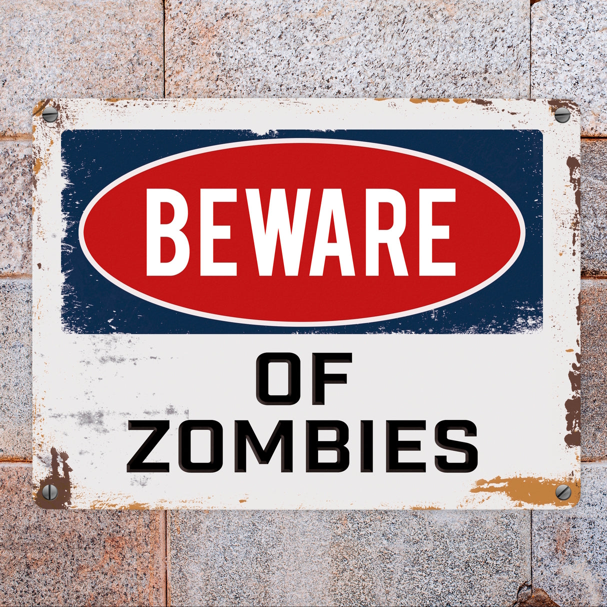 Beware of Zombies Metallschild
