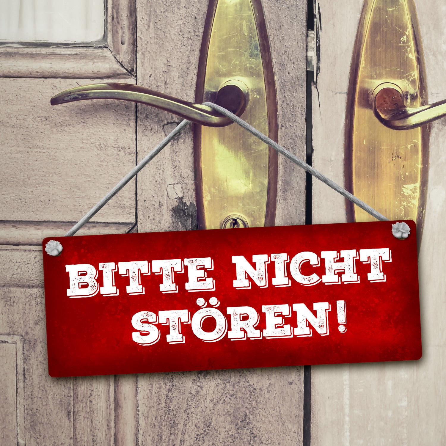 Trendaffe Türhänger – „Bitte Nicht Klopfen, Einfach Draußen Bleiben Oder Komm Rein“, Grau, Aus Filz, Ca. 8 X 27 Cm