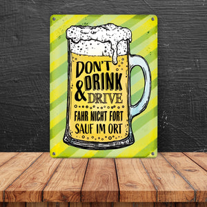 Don't drink and drive… Bier Metallschild