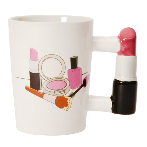 Beauty 3D Kaffeebecher mit Lippenstift als Griff