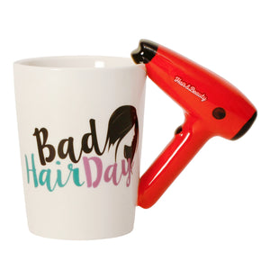 Bad Hair Day 3D Kaffeebecher mit Föhn als Griff aus Keramik