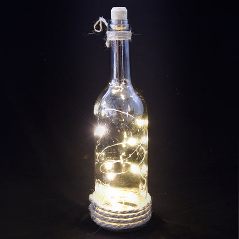 Glasflasche Dekolampe mit 10 LEDs