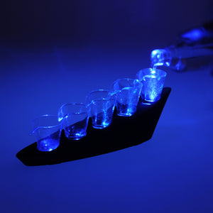 Domino Shots Schnapsgläser im 5er Set mit LED-Ständer