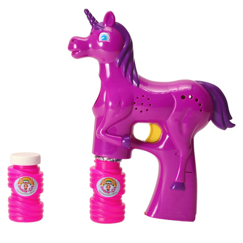 Einhorn Seifenblasenpistole mit Licht in pink
