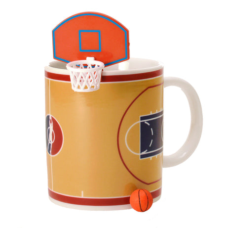 Basketball Kaffeebecher mit Korb und Ball
