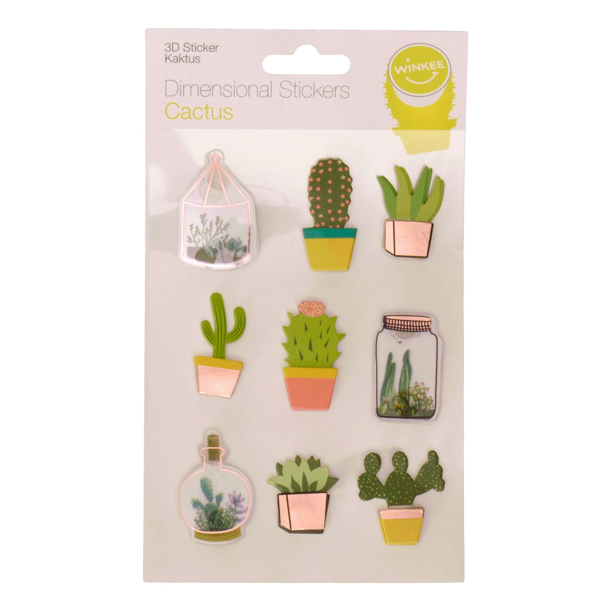 Kaktus 3D Sticker im 9er Set