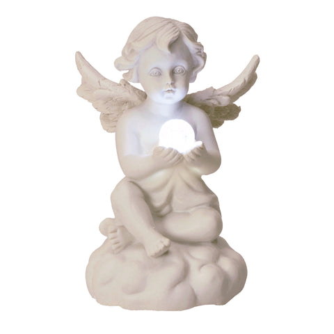 Engel Dekofigur mit LED-Kugel
