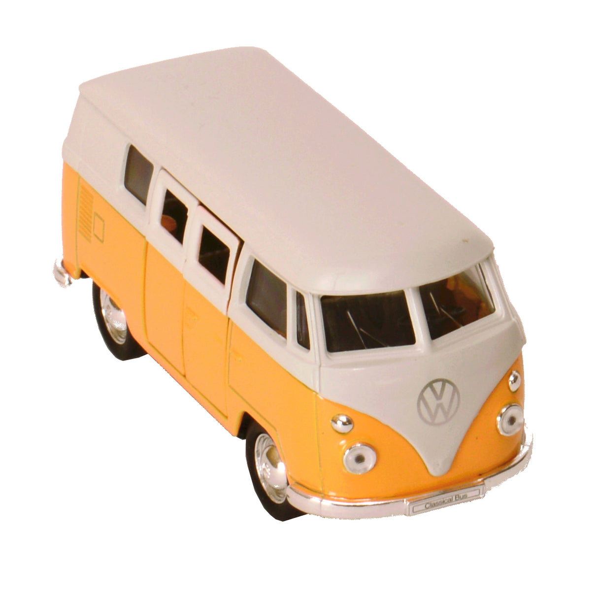 Volkswagen VW T1 Bus Modellauto mit Rückziehmotor in gelb