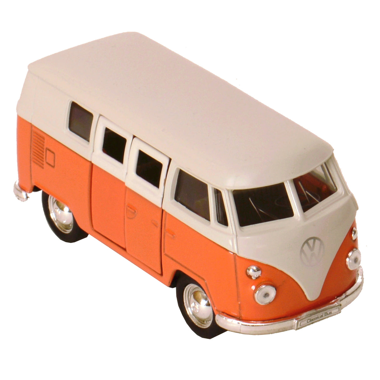 Volkswagen VW T1 Bus Modellauto mit Rückziehmotor in orange