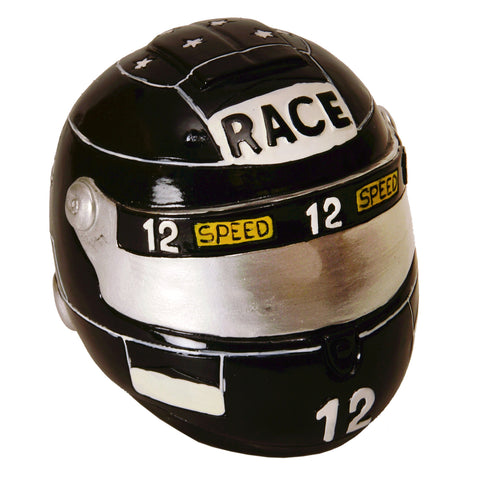 Motorradhelm Spardose in schwarz