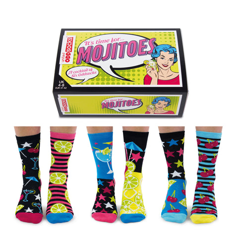 Mojitoes Cocktail Oddsocks Socken in 37-42 im 6er Set