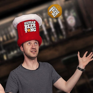 XXL Beer Pong Trinkspiel mit aufblasbaren Hüten und Ball