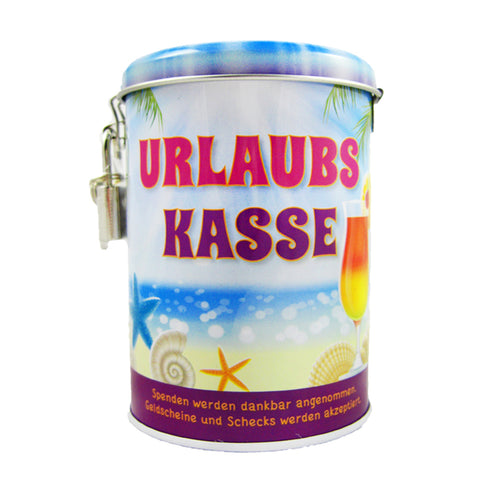 Urlaub Spardose mit Schloss und Schlüssel