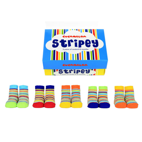 Stripey Cucamelon Socken für Babys (5 Paar)