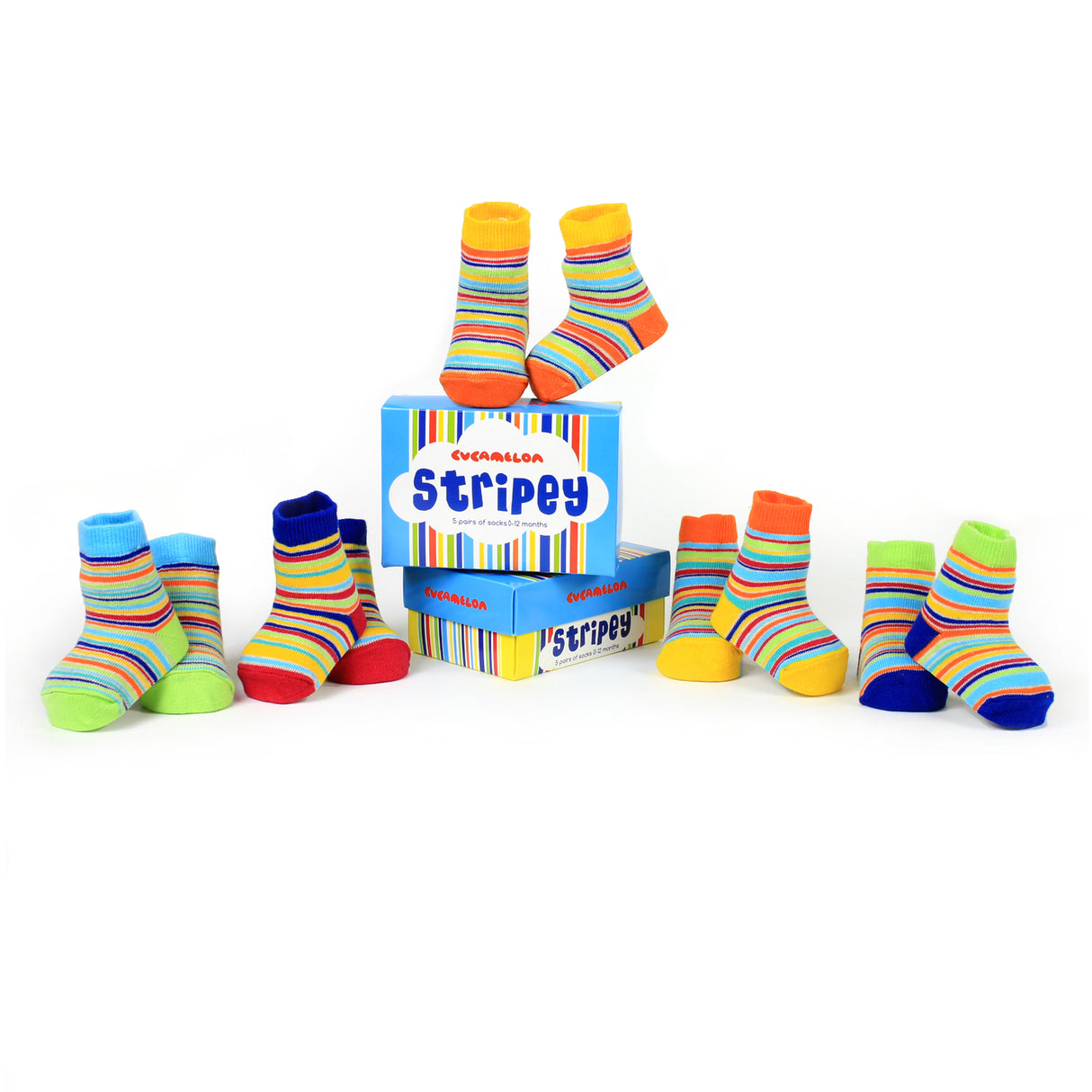 Stripey Cucamelon Socken für Babys (5 Paar)