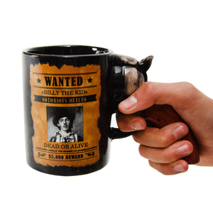 Wilder Westen Kaffeebecher mit Revolver als Griff