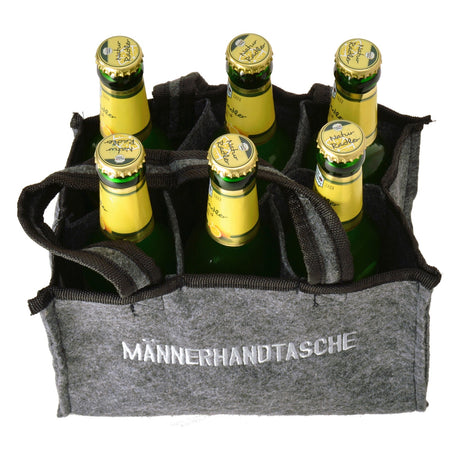 Männerhandtasche Einkaufstasche für 6 Flaschen Bier