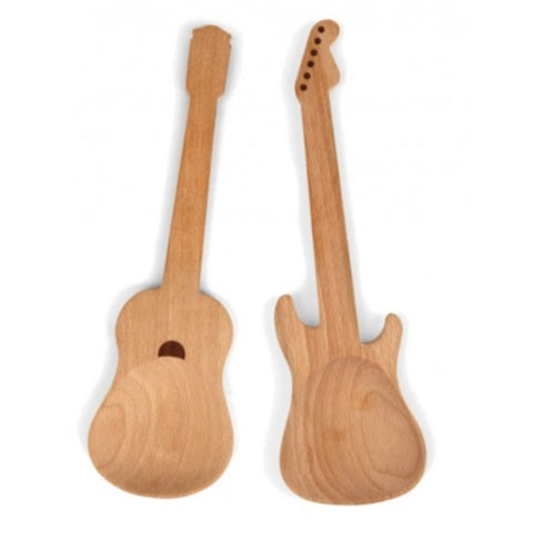 Salatbesteck Gitarre - Holzlöffel Set in Gitarrenform