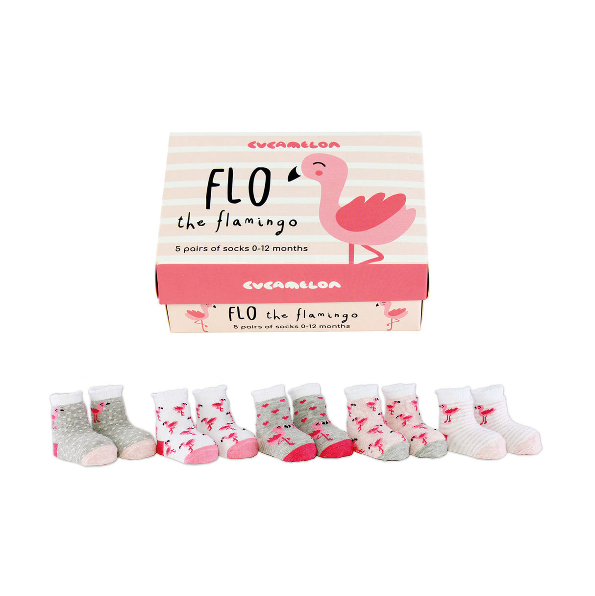 Flo the Flamingo Cucamelon Socken für Babys (5 Paar)