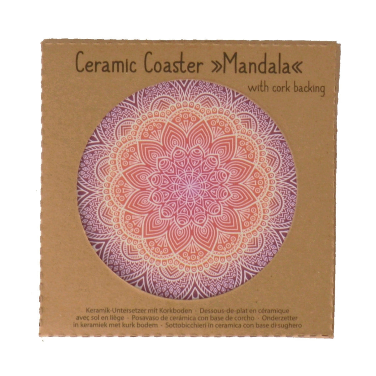 Mandala Variante D Untersetzer aus Keramik mit Korkboden