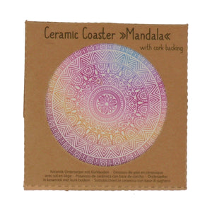 Mandala Variante C Untersetzer aus Keramik mit Korkboden