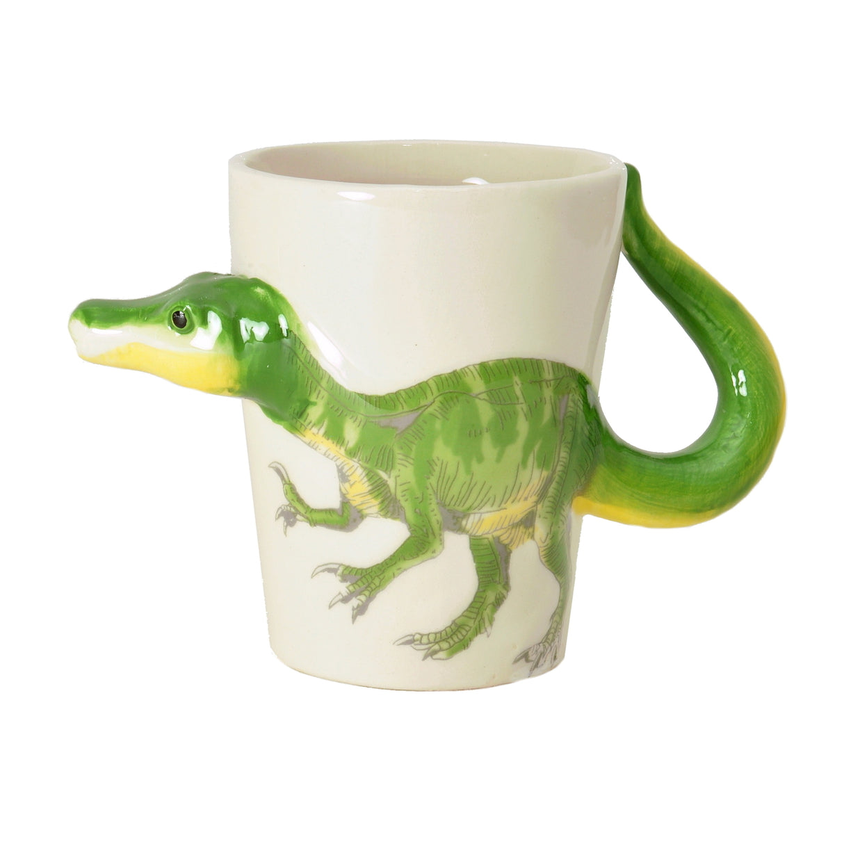 Velociraptor Dinosaurier Kaffeebecher mit 3D-Effekt