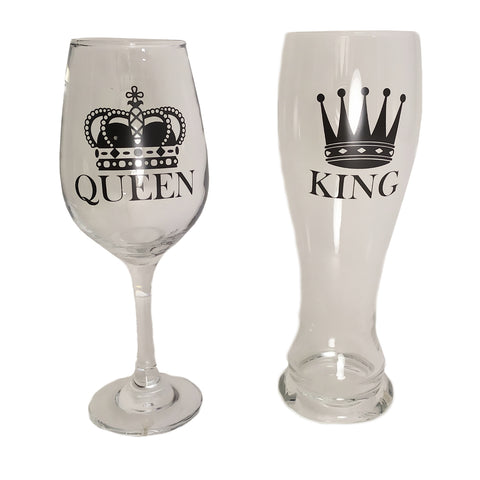 King & Queen Gläser im 2er Set