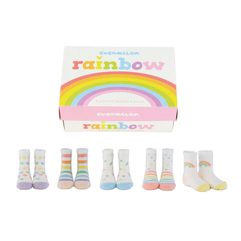 Regenbogen Cucamelon Socken für Kleinkinder (5 Paar)