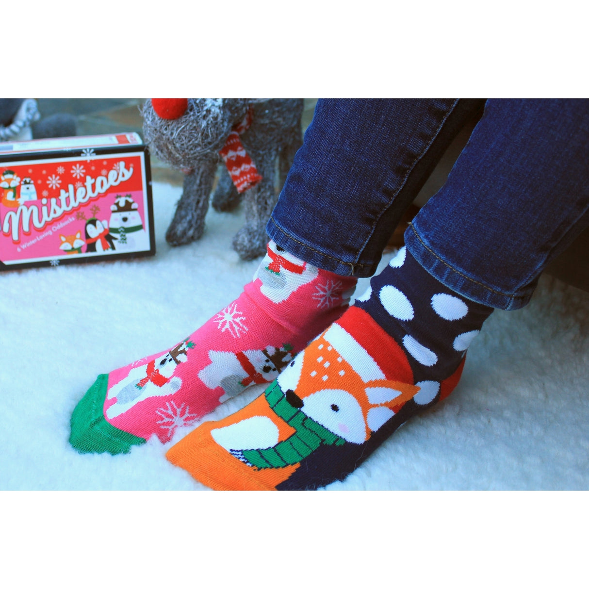 Mistletoes Weihnachten Oddsocks Socken in 37-42 im 6er Set