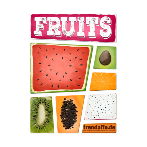 Fruits Kühlschrankmagnete 7er Set mit Thema Früchte