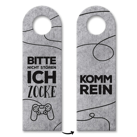 Nicht stören, ich zocke oder Komm rein Türhänger mit Zocker Motiv - gaming Spiel Game Zocker