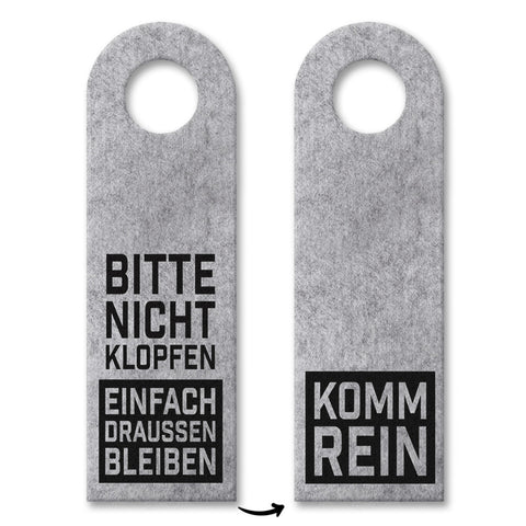 Einfach draußen bleiben oder Komm rein Türhänger