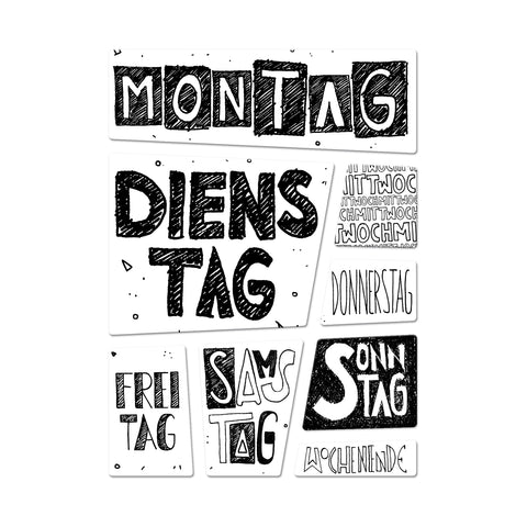 Wochentage Kühlschrankmagnete im 8er Set