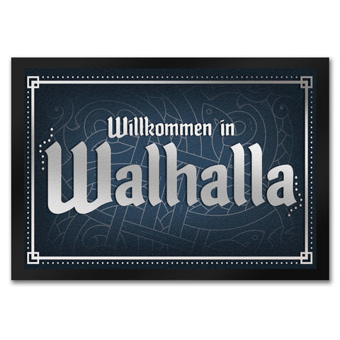 Willkommen in Walhalla Fußmatte mit Runen Motiv